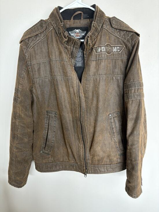 Harley-Davidson Other - Vintage 1990s Harley Davidson Motorcycles jacket brown Military MC- M